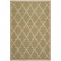 5' X 8' Tan Geometric Stain Resistant Indoor Outdoor Area Rug