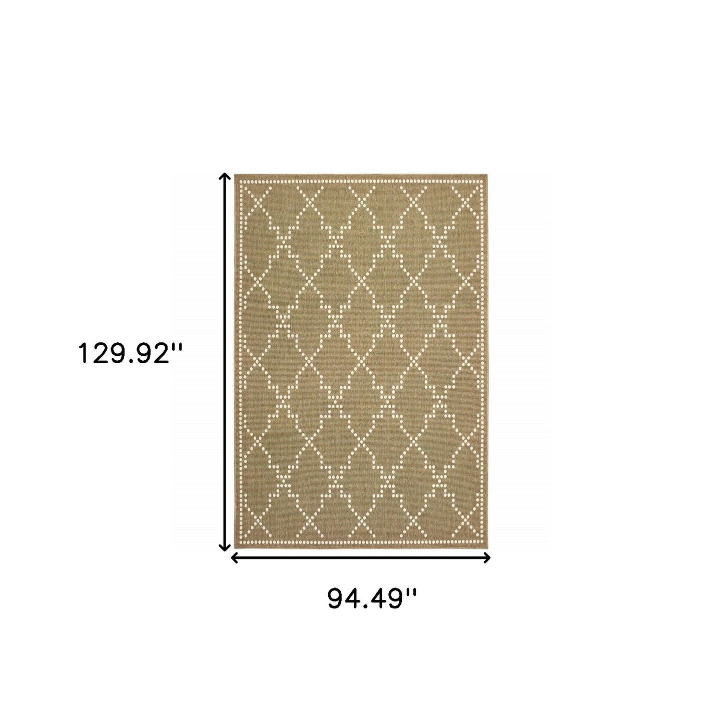 8' X 11' Tan Geometric Stain Resistant Indoor Outdoor Area Rug