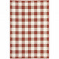 4' X 6' Red and Ivory Geometric Stain Resistant Indoor Outdoor Area Rug