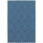 7' X 10' Blue Geometric Stain Resistant Indoor Outdoor Area Rug