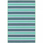 2' X 3' Blue and Green Geometric Stain Resistant Indoor Outdoor Area Rug