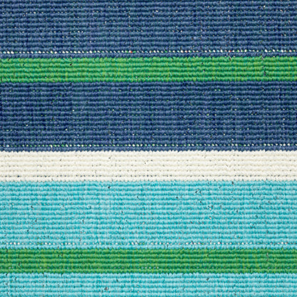 2' X 3' Blue and Green Geometric Stain Resistant Indoor Outdoor Area Rug