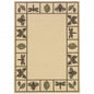 2' X 4' Brown and Ivory Abstract Stain Resistant Indoor Outdoor Area Rug