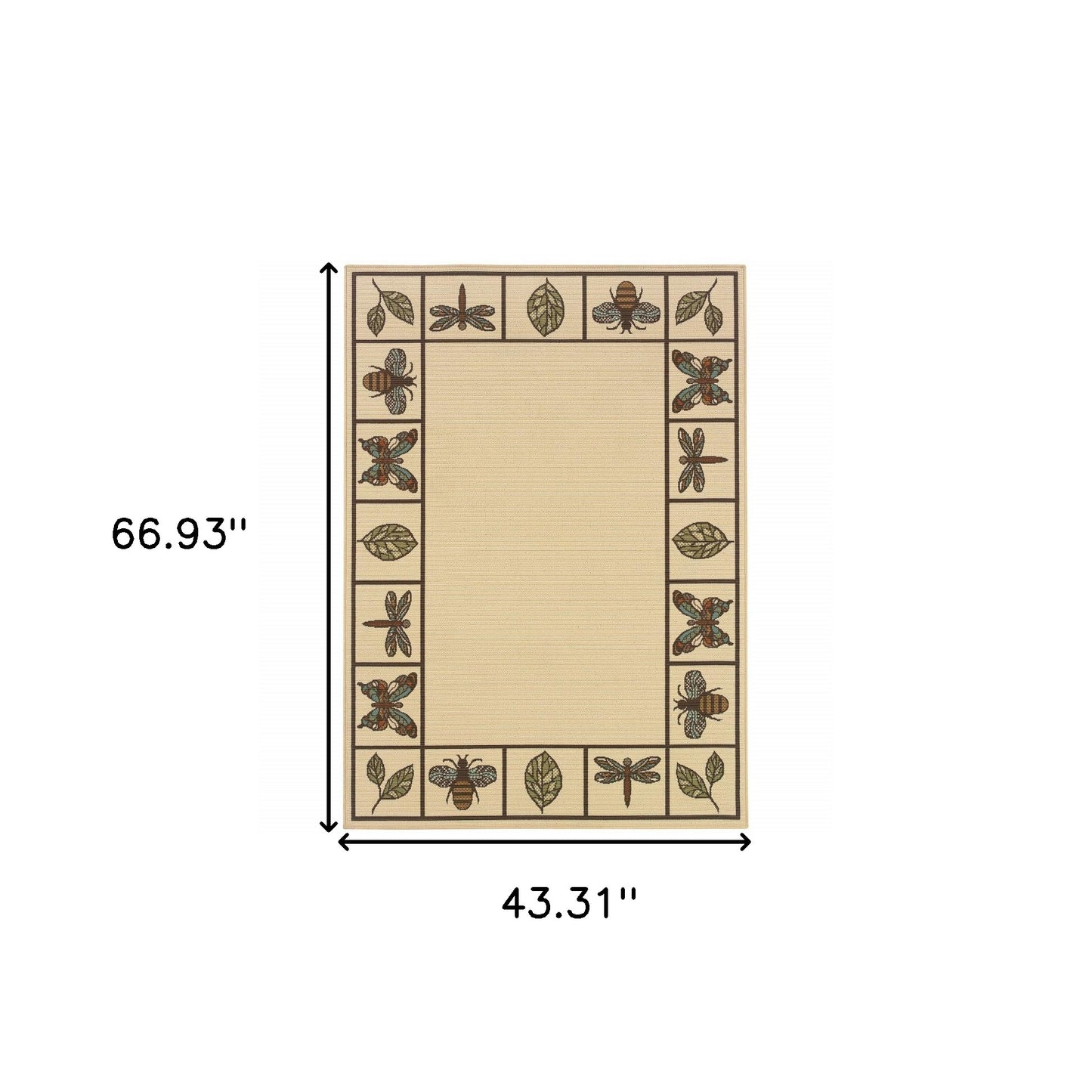 4' X 6' Brown and Ivory Abstract Stain Resistant Indoor Outdoor Area Rug