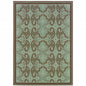 7' X 10' Blue Oriental Stain Resistant Indoor Outdoor Area Rug