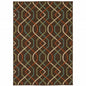 4' X 6' Brown and Ivory Geometric Stain Resistant Indoor Outdoor Area Rug