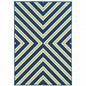 9' X 13' Blue and Ivory Geometric Stain Resistant Indoor Outdoor Area Rug