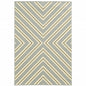 9' X 13' Gray and Ivory Geometric Stain Resistant Indoor Outdoor Area Rug