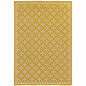 9' X 13' Gold and Ivory Geometric Stain Resistant Indoor Outdoor Area Rug