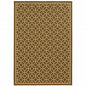 9' X 13' Brown and Ivory Geometric Stain Resistant Indoor Outdoor Area Rug