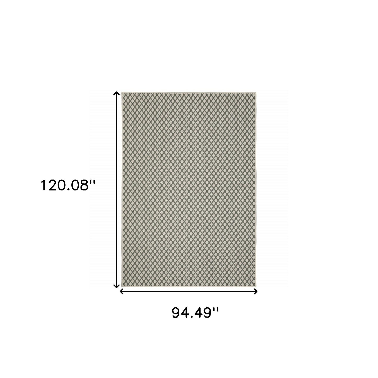 8' X 10' Beige Geometric Stain Resistant Indoor Outdoor Area Rug