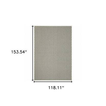 10' X 13' Beige Geometric Stain Resistant Indoor Outdoor Area Rug