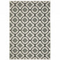 5' X 7' Beige and Black Geometric Stain Resistant Indoor Outdoor Area Rug