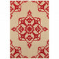 7' X 10' Red Oriental Stain Resistant Indoor Outdoor Area Rug