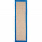 2' X 8' Blue and Beige Stain Resistant Indoor Outdoor Area Rug