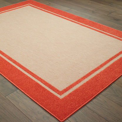 2' X 3' Orange Stain Resistant Indoor Outdoor Area Rug