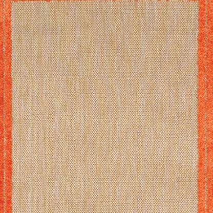 2' X 8' Orange Stain Resistant Indoor Outdoor Area Rug