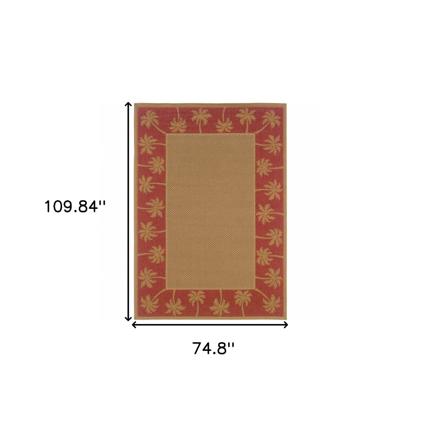 6' X 9' Beige Stain Resistant Indoor Outdoor Area Rug