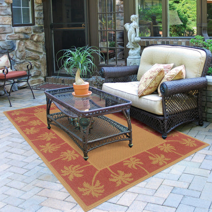 9' X 13' Beige Stain Resistant Indoor Outdoor Area Rug