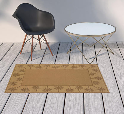 2' X 4' Beige Stain Resistant Indoor Outdoor Area Rug