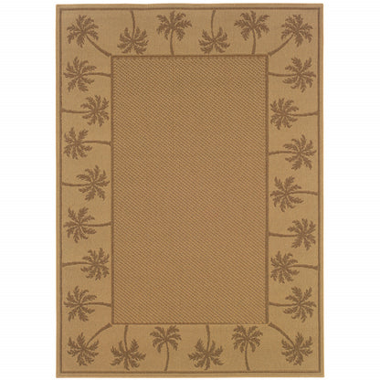 7' X 10' Beige Stain Resistant Indoor Outdoor Area Rug