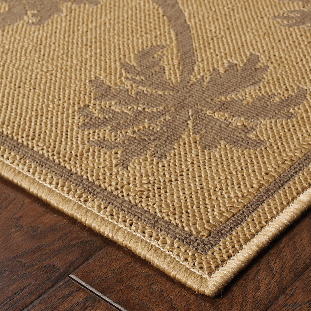 7' X 10' Beige Stain Resistant Indoor Outdoor Area Rug