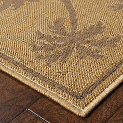 7' X 10' Beige Stain Resistant Indoor Outdoor Area Rug