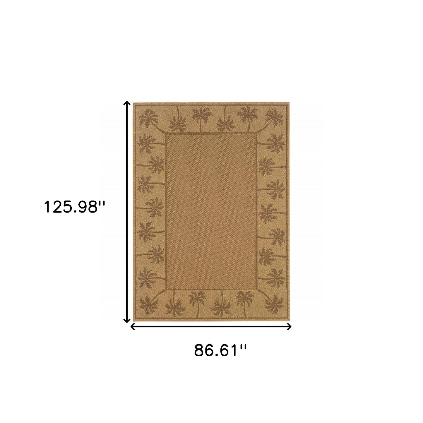 7' X 10' Beige Stain Resistant Indoor Outdoor Area Rug