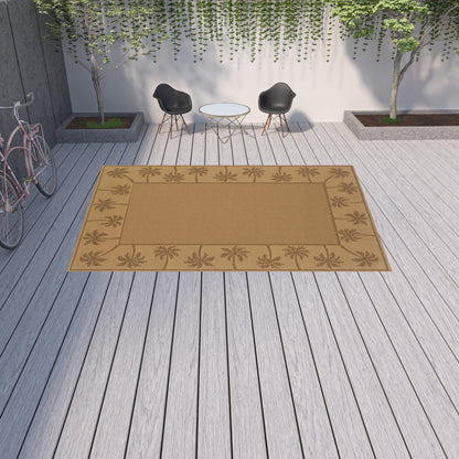 9' X 13' Beige Stain Resistant Indoor Outdoor Area Rug