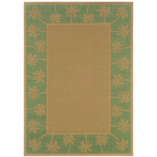 7' X 10' Beige Stain Resistant Indoor Outdoor Area Rug