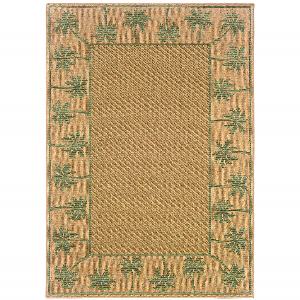 2' X 4' Beige Stain Resistant Indoor Outdoor Area Rug