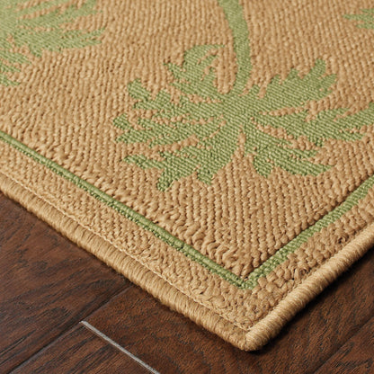 2' X 4' Beige Stain Resistant Indoor Outdoor Area Rug