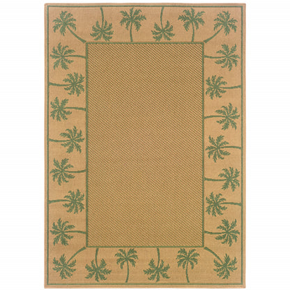 7' X 10' Beige Stain Resistant Indoor Outdoor Area Rug