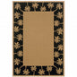 2' X 4' Beige and Black Stain Resistant Indoor Outdoor Area Rug