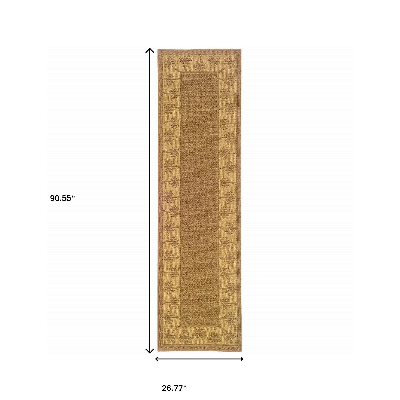 2' X 8' Tan Stain Resistant Indoor Outdoor Area Rug