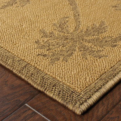 4' X 6' Tan Stain Resistant Indoor Outdoor Area Rug