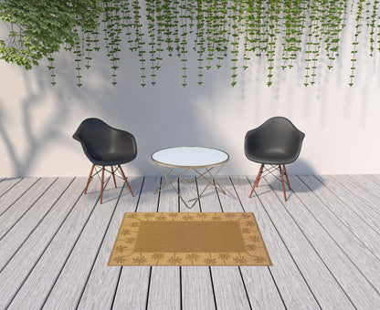 4' X 6' Tan Stain Resistant Indoor Outdoor Area Rug