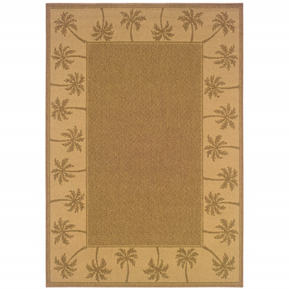 7' X 10' Tan Stain Resistant Indoor Outdoor Area Rug