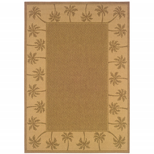 7' X 10' Tan Stain Resistant Indoor Outdoor Area Rug