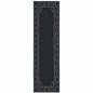 2' X 8' Black and Ivory Stain Resistant Indoor Outdoor Area Rug