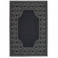 2' X 4' Black and Ivory Stain Resistant Indoor Outdoor Area Rug