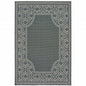 2' X 4' Gray and Ivory Stain Resistant Indoor Outdoor Area Rug