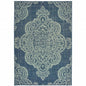 2' X 4' Blue Oriental Stain Resistant Indoor Outdoor Area Rug