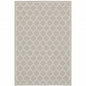 3' X 5' Gray and Ivory Geometric Stain Resistant Indoor Outdoor Area Rug