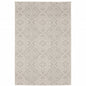 5' X 7' Gray and Ivory Floral Stain Resistant Indoor Outdoor Area Rug