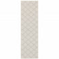 2' X 7' Gray and Ivory Geometric Stain Resistant Indoor Outdoor Area Rug