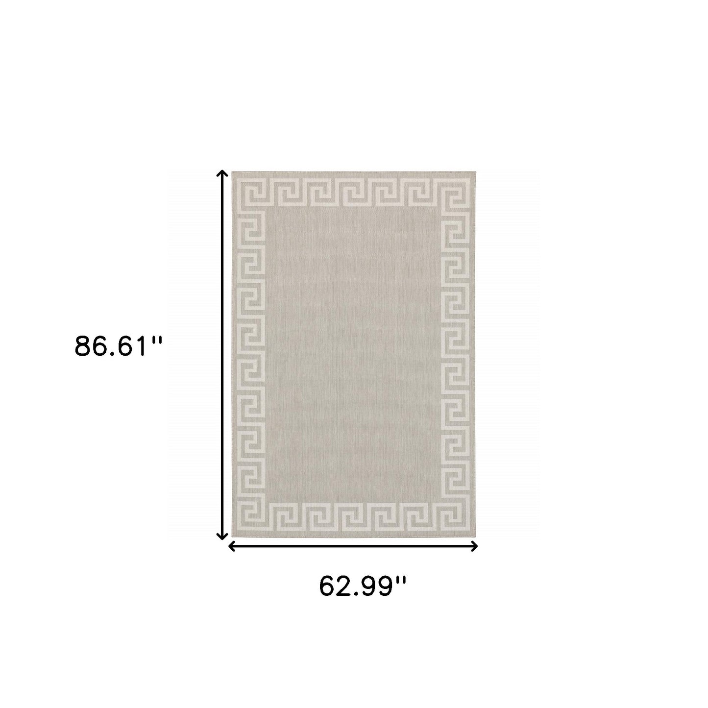 5' X 7' Gray and Ivory Stain Resistant Indoor Outdoor Area Rug