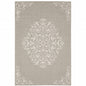 3' X 5' Gray and Ivory Oriental Stain Resistant Indoor Outdoor Area Rug