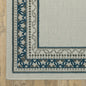 2' X 4' Blue and Beige Stain Resistant Indoor Outdoor Area Rug