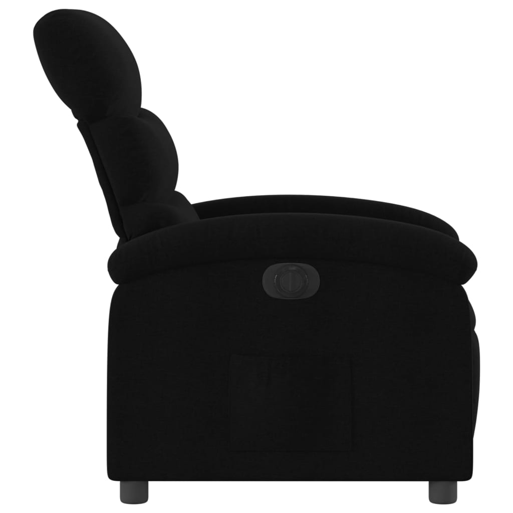 Electric Recliner Chair Black Fabric